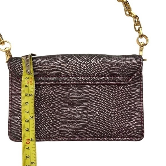 Tory Burch purple metallic textured leather mini envelope crossbody bag - Picture 4 of 8